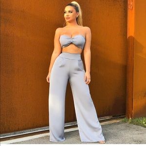 Two piece wide leg outfit